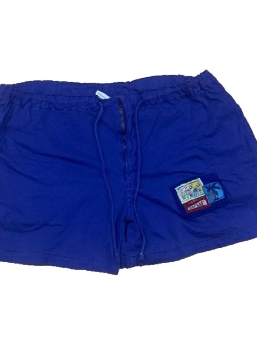 VTG Naf Naf Paris Shirt Shorts Set Purple Women's Button Embroidered France 90s - Picture 8 of 16